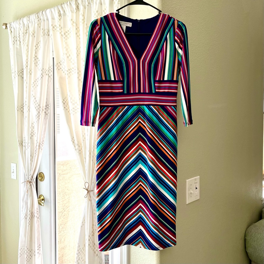 Wrap Style Deep Purple/Rainbow Dress